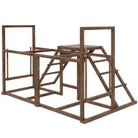 Chicken Activity Play Set With Multiple Chicken Perches, Swing, Ladder, Platform For 3-4 Chickens, Coffee (Option: Coffee)
