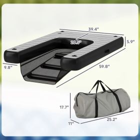Inflatable Dog Boat Ramp Up To 286 Lbs (Option: Gray 640x310x260 mm)